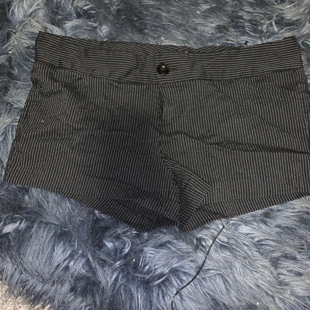 black & white striped shorts